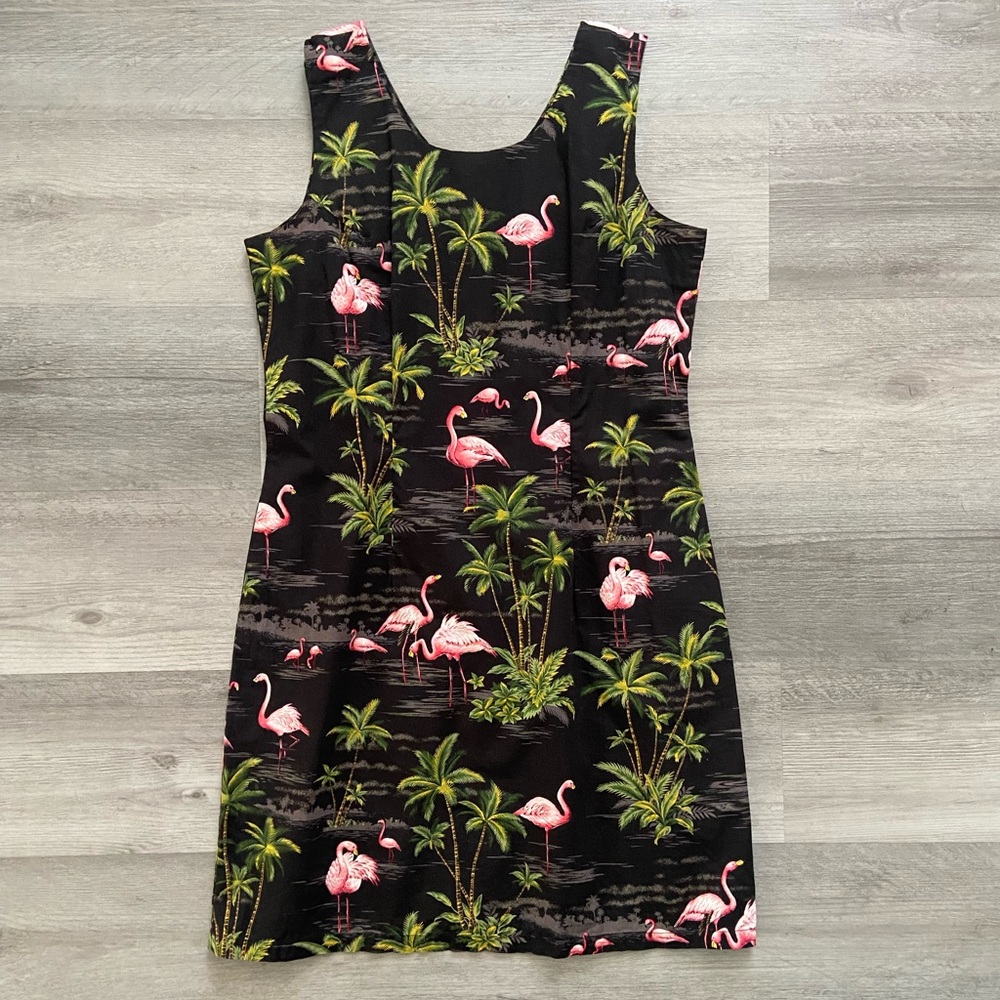 Tropical Flamingo Print Dress
